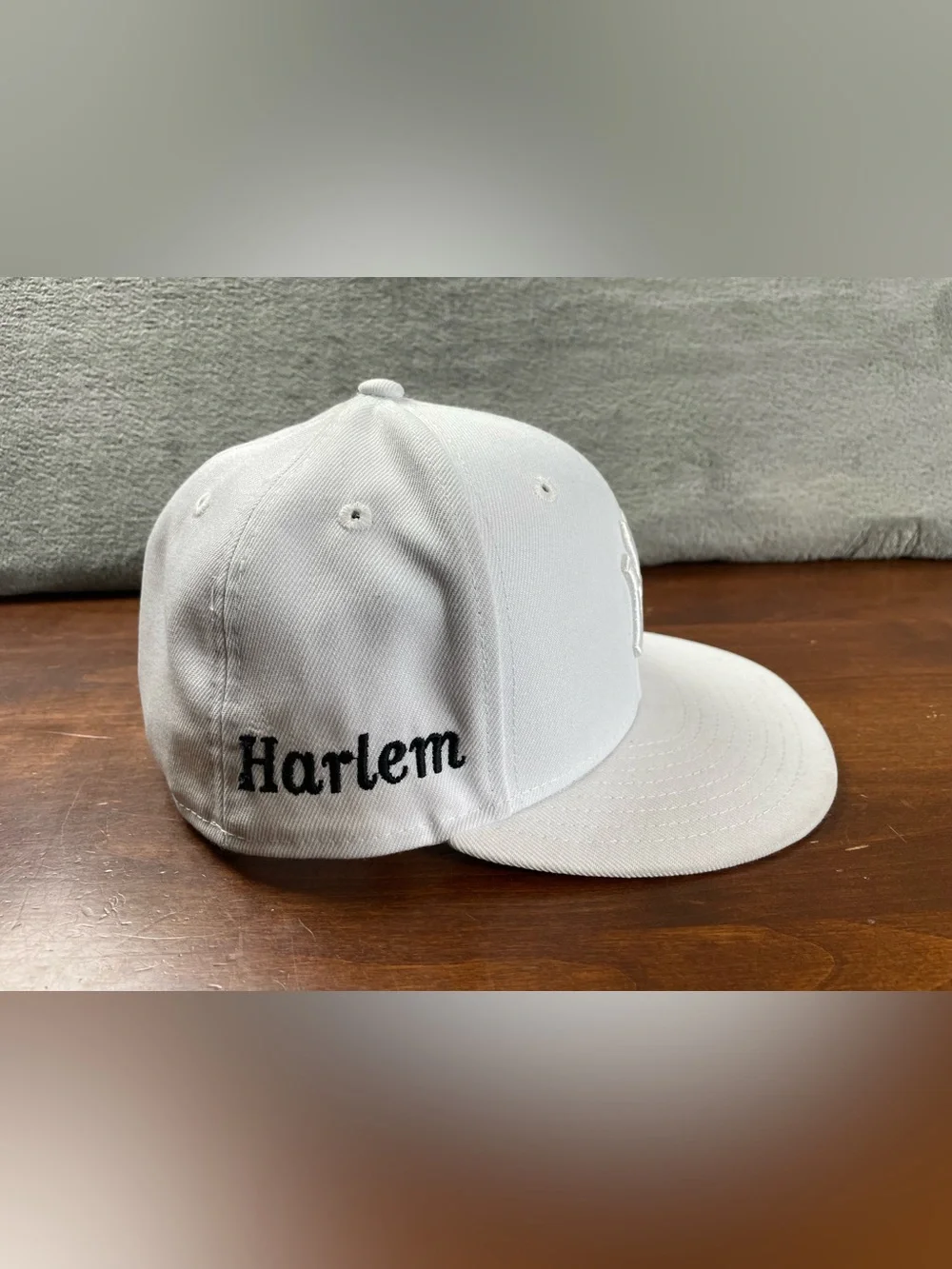 New York Yankees Hat Cap Fitted Mens 7 3/8 White MLB Harlem New Era 59FIFTY